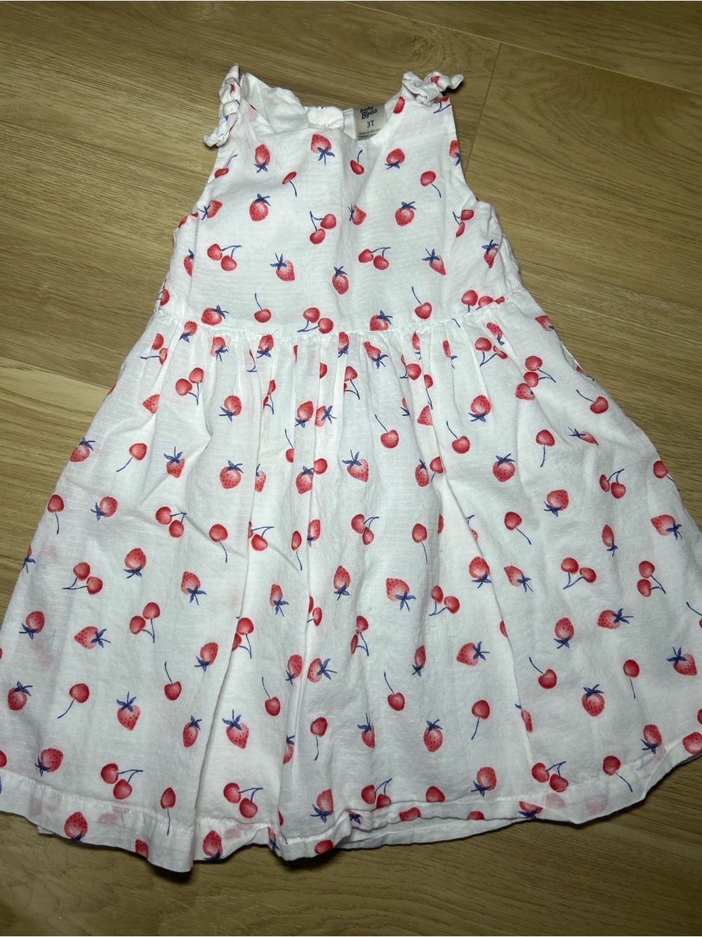 OshKosh B'gosh White Dress with Red and Blue Cherry Print